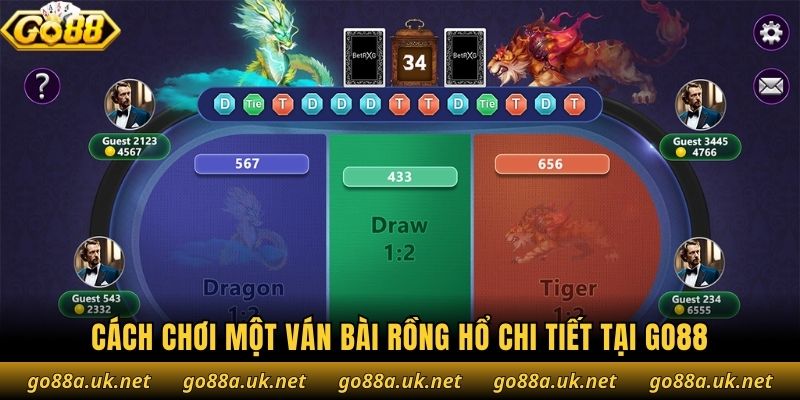 Cách chơi một ván bài Rồng Hổ chi tiết tại Go88