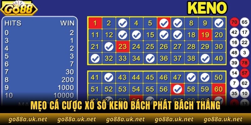 Mẹo cá cược xổ số keno bách phát bách thắng