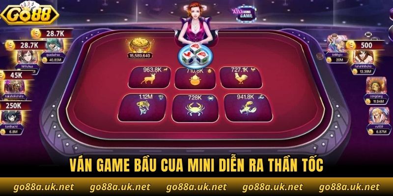 Ván game Bầu Cua Mini diễn ra thần tốc